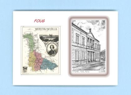 Cartes Postales impression Noir avec dpartement sur la ville de FOUG Titre : mairie