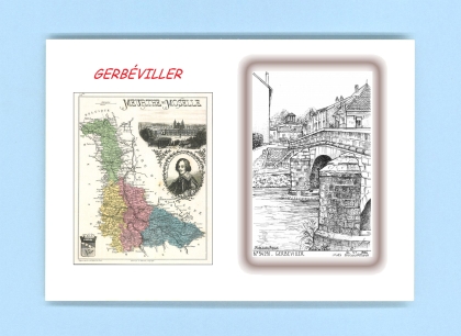 Cartes Postales impression Noir avec dpartement sur la ville de GERBEVILLER Titre : vue