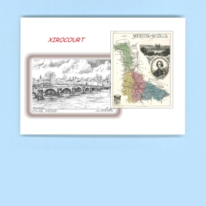 Cartes Postales impression Noir avec dpartement sur la ville de XIROCOURT Titre : vue