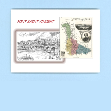 Cartes Postales impression Noir avec dpartement sur la ville de PONT ST VINCENT Titre : vue