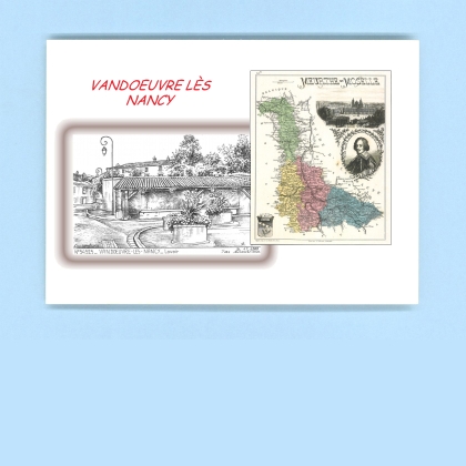 Cartes Postales impression Noir avec dpartement sur la ville de VANDOEUVRE LES NANCY Titre : lavoir