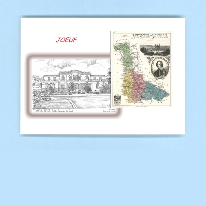 Cartes Postales impression Noir avec dpartement sur la ville de JOEUF Titre : salle francois de curel