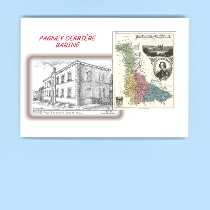 Cartes Postales impression Noir avec dpartement sur la ville de PAGNEY DERRIERE BARINE Titre : mairie