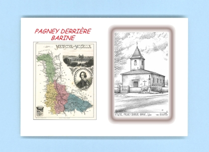 Cartes Postales impression Noir avec dpartement sur la ville de PAGNEY DERRIERE BARINE Titre : eglise