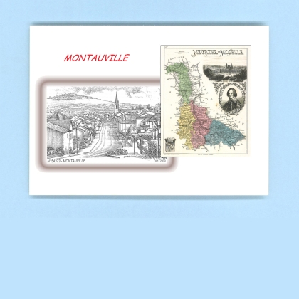 Cartes Postales impression Noir avec dpartement sur la ville de MONTAUVILLE Titre : vue