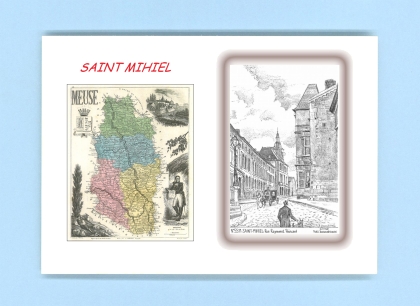 Cartes Postales impression Noir avec dpartement sur la ville de ST MIHIEL Titre : rue raymond poincare