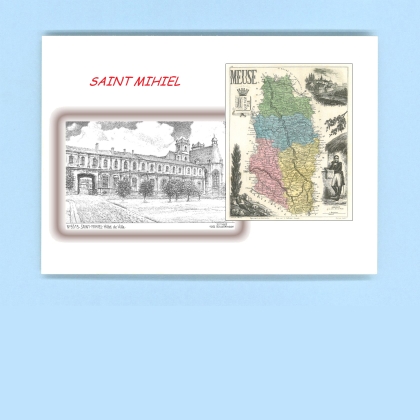 Cartes Postales impression Noir avec dpartement sur la ville de ST MIHIEL Titre : hotel de ville