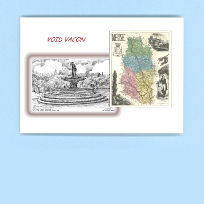 Cartes Postales impression Noir avec dpartement sur la ville de VOID VACON Titre : fontaine
