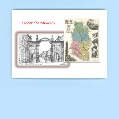 Cartes Postales impression Noir avec dpartement sur la ville de LIGNY EN BARROIS Titre : porte de france