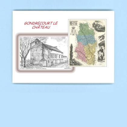 Cartes Postales impression Noir avec dpartement sur la ville de GONDRECOURT LE CHATEAU Titre : chateau
