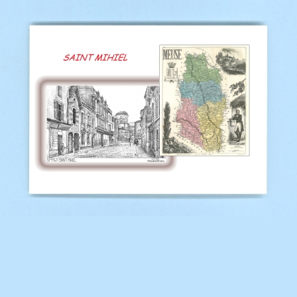 Cartes Postales impression Noir avec dpartement sur la ville de ST MIHIEL Titre : vue (d apres ca)