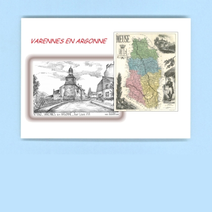 Cartes Postales impression Noir avec dpartement sur la ville de VARENNES EN ARGONNE Titre : tour louis XVI