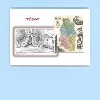 Cartes Postales impression Noir avec dpartement sur la ville de TREVERAY Titre : st pierre