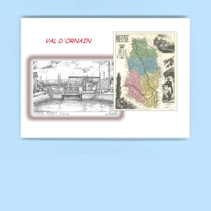 Cartes Postales impression Noir avec dpartement sur la ville de VAL D ORNAIN Titre : ecluse de mussey