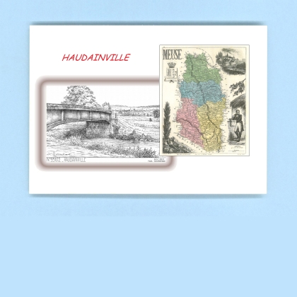 Cartes Postales impression Noir avec dpartement sur la ville de HAUDAINVILLE Titre : vue