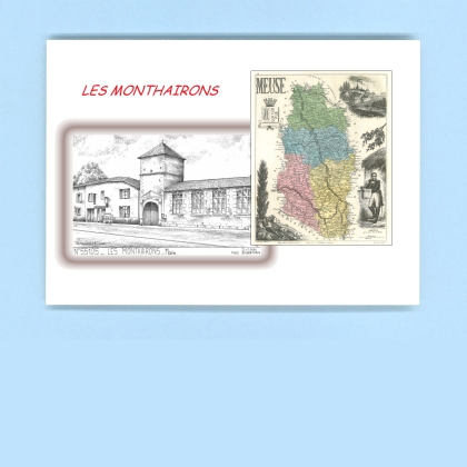 Cartes Postales impression Noir avec dpartement sur la ville de LES MONTHAIRONS Titre : mairie