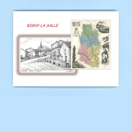 Cartes Postales impression Noir avec dpartement sur la ville de RIGNY LA SALLE Titre : vue