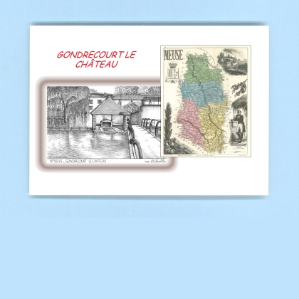 Cartes Postales impression Noir avec dpartement sur la ville de GONDRECOURT LE CHATEAU Titre : vue