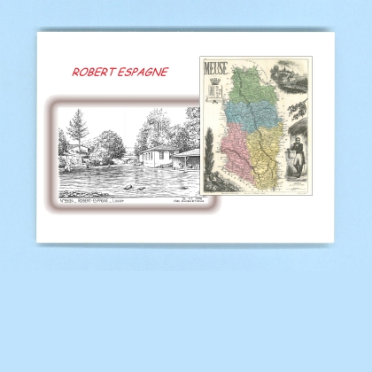 Cartes Postales impression Noir avec dpartement sur la ville de ROBERT ESPAGNE Titre : lavoir