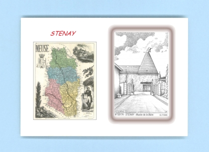 Cartes Postales impression Noir avec dpartement sur la ville de STENAY Titre : musee de la biere