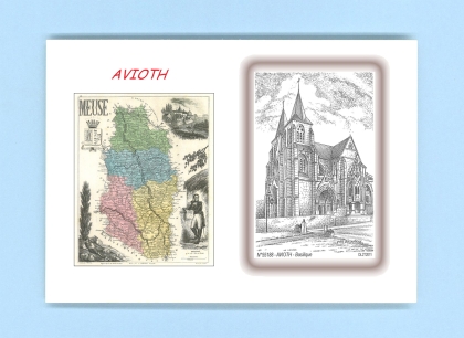 Cartes Postales impression Noir avec dpartement sur la ville de AVIOTH Titre : basilique