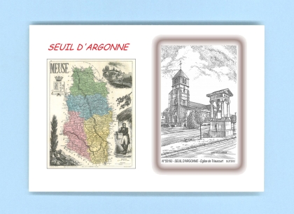 Cartes Postales impression Noir avec dpartement sur la ville de SEUIL D ARGONNE Titre : eglise de triaucourt
