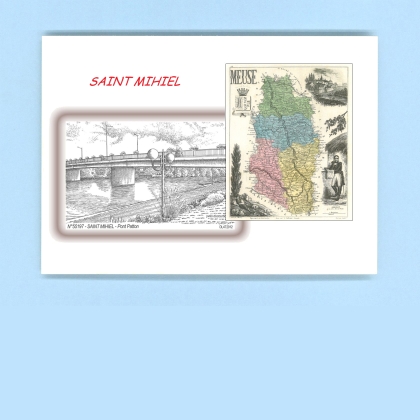 Cartes Postales impression Noir avec dpartement sur la ville de ST MIHIEL Titre : pont patton