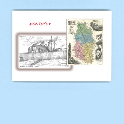Cartes Postales impression Noir avec dpartement sur la ville de MONTMEDY Titre : citadelle