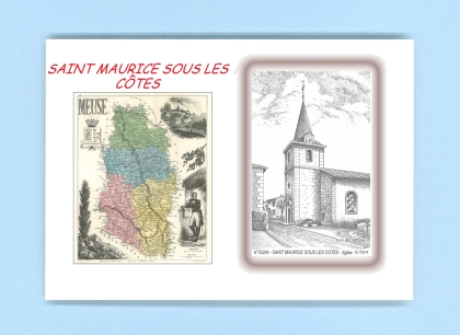 Cartes Postales impression Noir avec dpartement sur la ville de ST MAURICE SOUS LES COTES Titre : eglise