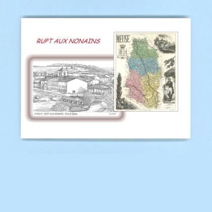 Cartes Postales impression Noir avec dpartement sur la ville de RUPT AUX NONAINS Titre : pont et eglise