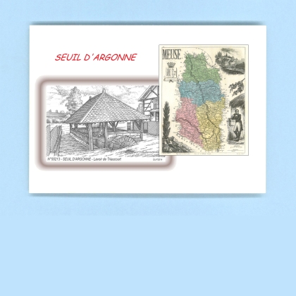 Cartes Postales impression Noir avec dpartement sur la ville de SEUIL D ARGONNE Titre : lavoir de triaucourt