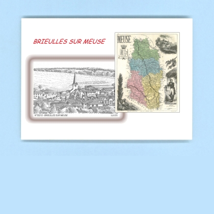 Cartes Postales impression Noir avec dpartement sur la ville de BRIEULLES SUR MEUSE Titre : vue