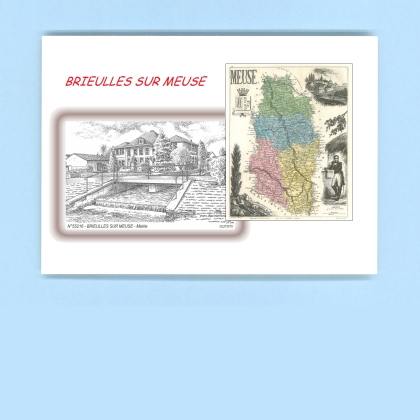 Cartes Postales impression Noir avec dpartement sur la ville de BRIEULLES SUR MEUSE Titre : mairie