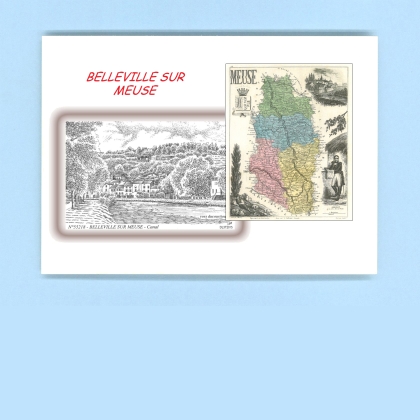 Cartes Postales impression Noir avec dpartement sur la ville de BELLEVILLE SUR MEUSE Titre : canal