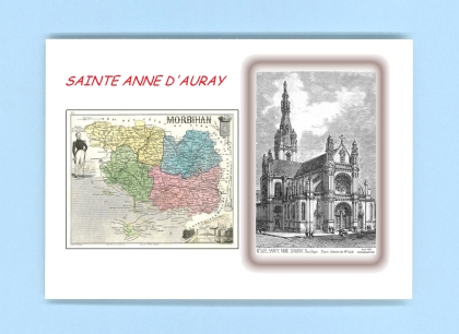 Cartes Postales impression Noir avec dpartement sur la ville de STE ANNE D AURAY Titre : basilique