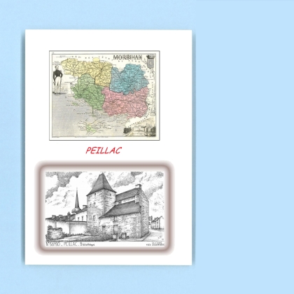 Cartes Postales impression Noir avec dpartement sur la ville de PEILLAC Titre : bibliotheque