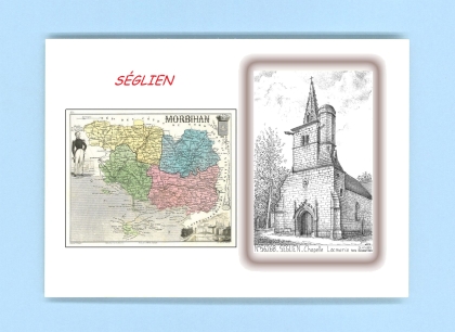 Cartes Postales impression Noir avec dpartement sur la ville de SEGLIEN Titre : chapelle locmaria