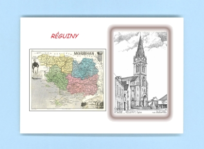 Cartes Postales impression Noir avec dpartement sur la ville de REGUINY Titre : vue