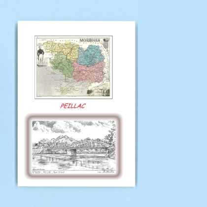 Cartes Postales impression Noir avec dpartement sur la ville de PEILLAC Titre : pont d oust