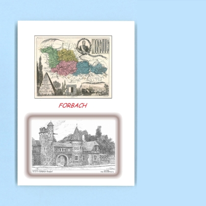Cartes Postales impression Noir avec dpartement sur la ville de FORBACH Titre : burghof