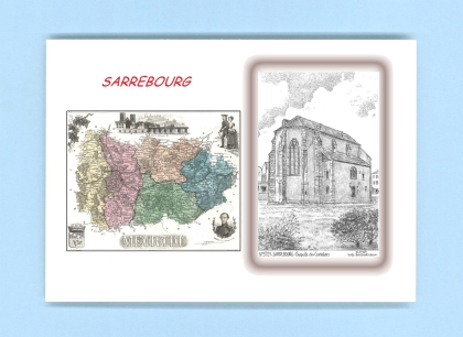 Cartes Postales impression Noir avec dpartement sur la ville de SARREBOURG Titre : chapelle des cordeliers