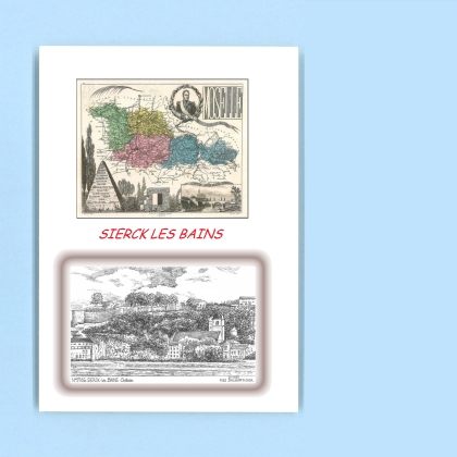 Cartes Postales impression Noir avec dpartement sur la ville de SIERCK LES BAINS Titre : chateau