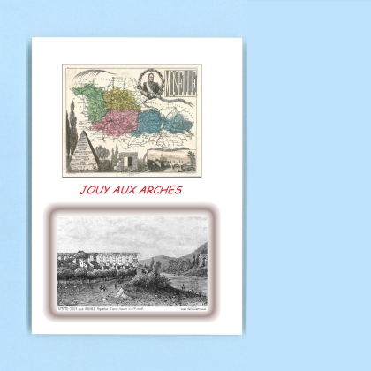 Cartes Postales impression Noir avec dpartement sur la ville de JOUY AUX ARCHES Titre : aqueduc