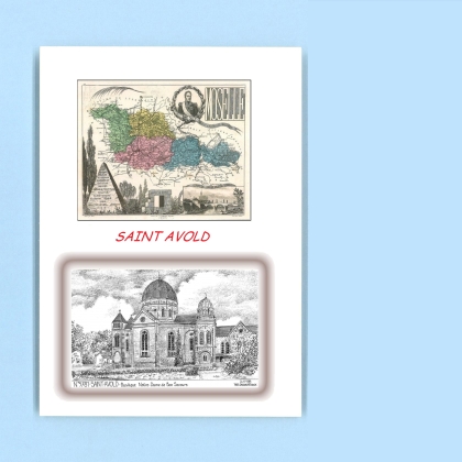 Cartes Postales impression Noir avec dpartement sur la ville de ST AVOLD Titre : basilique nd de bon secours