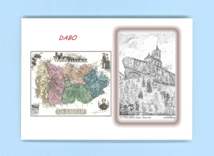 Cartes Postales impression Noir avec dpartement sur la ville de DABO Titre : rocher st leon