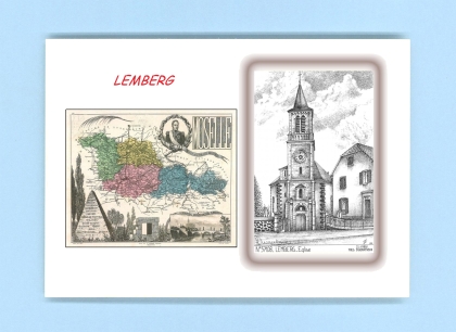 Cartes Postales impression Noir avec dpartement sur la ville de LEMBERG Titre : eglise