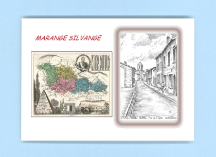 Cartes Postales impression Noir avec dpartement sur la ville de MARANGE SILVANGE Titre : rue de l eglise