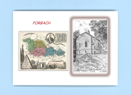 Cartes Postales impression Noir avec dpartement sur la ville de FORBACH Titre : chapelle