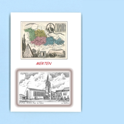 Cartes Postales impression Noir avec dpartement sur la ville de MERTEN Titre : place de l eglise