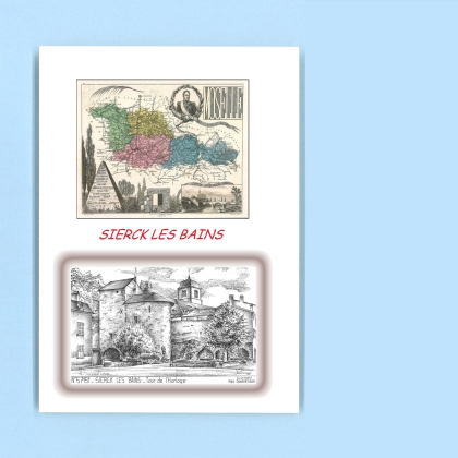 Cartes Postales impression Noir avec dpartement sur la ville de SIERCK LES BAINS Titre : tour de l horloge
